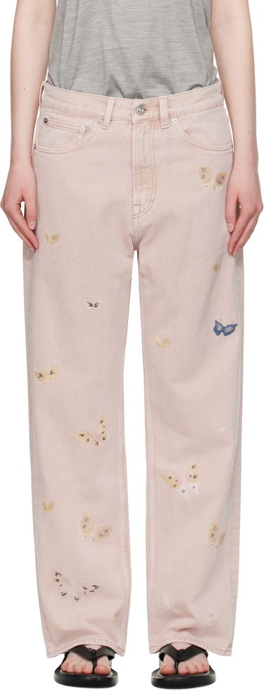 Džínsy OUR LEGACY Our Legacy Third Cut Butterfly Embroidered Jeans Ružová | M2255TRB, 0