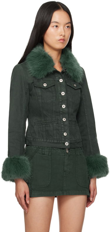 Bunda GUIZIO Guizio Ares Faux Fur Denim Jacket Zelené | F24701W100, 1
