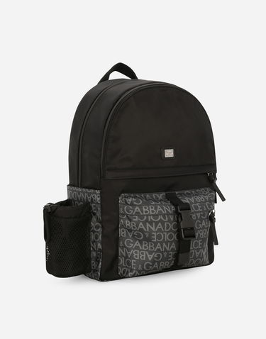 Batoh Dolce & Gabbana Dolce & Gabbana Nylon Backpack With Logo Jacquard Čierna | EM0125AA9808B969, 2