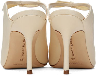 Šaty Manolo Blahnik Manolo Blahnik Fiocchetti Bow Heeled Mules Biela | 423-1696-0001, 1