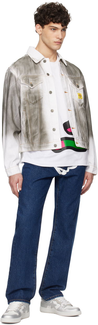 Bunda BBC IceCream ICECREAM Oil Stained Denim Trucker Jacket Šedá | ICW008, 3