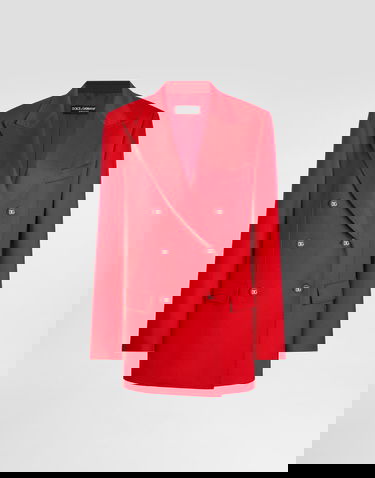 Bunda Dolce & Gabbana Oversize Double-breasted Cashmere Jacket Červená | F29GRTFU2AXR2254, 0