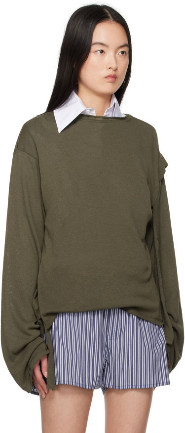 Sveter Ottolinger Ottolinger Deconstructed Linen Longsleeve T-Shirt Zelené | 10510120601, 1