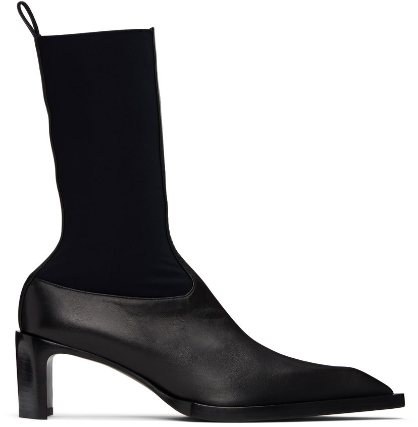 Tenisky a topánky Jil Sander Jil Sander Leather Kitten Heel Ankle Boots Čierna | J16WU0056_P5810