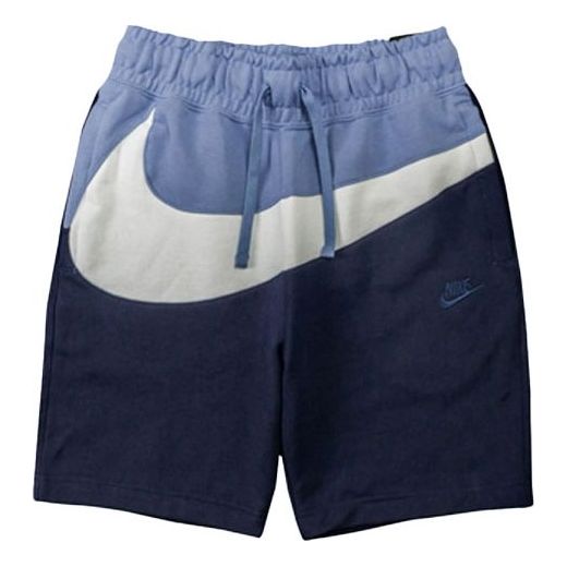 Šortky Nike Sportswear French Terry Colorblock Drawstring Shorts Modrá | AR3162-438