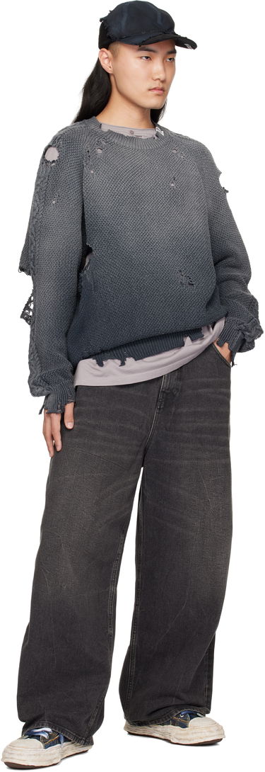 Sveter Maison MIHARA YASUHIRO Maison MIHARA YASUHIRO Sun Faded Knit Sweater Šedá | J13SW702, 3