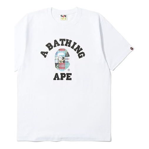 Tričko BAPE Plaid Short Sleeve Tee Biela | 1G30-110-046