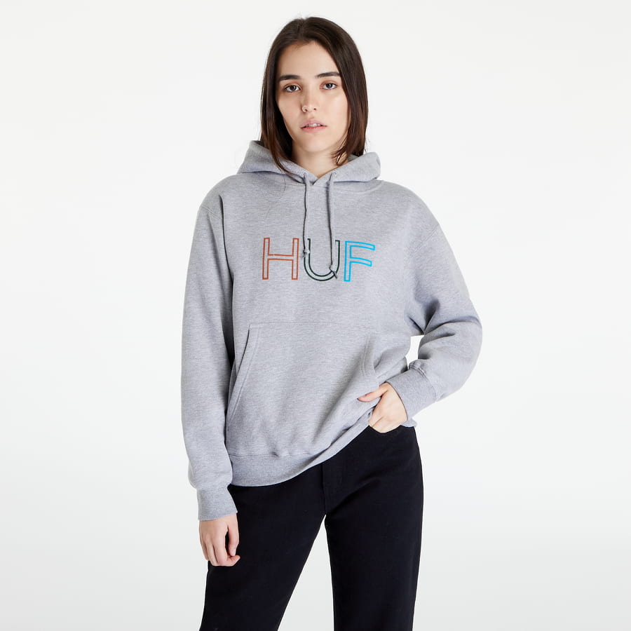 Mikina HUF Logo Hoodie Šedá | WPF0017 GYHTR, 0