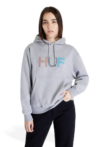 Mikina HUF Logo Hoodie Šedá | WPF0017 GYHTR