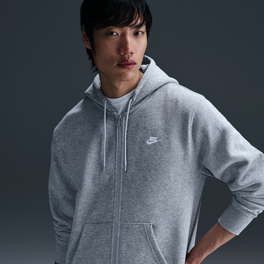 Mikina Nike Nike Club Fleece Full-Zip Hoodie Šedá | FN3861-063, 0