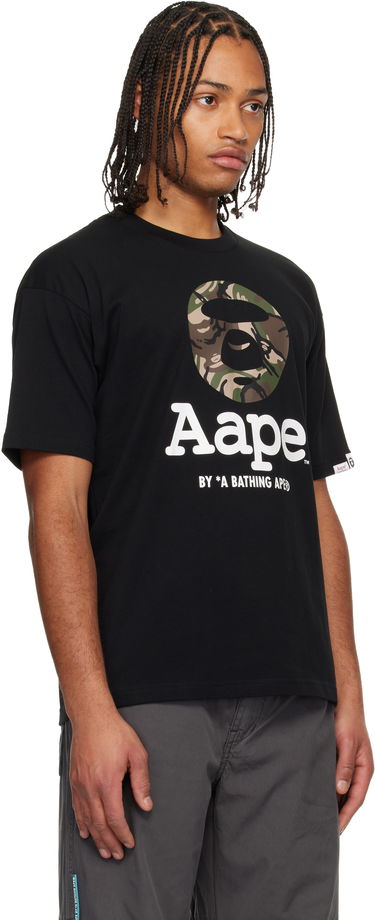 Tričko AAPE by A Bathing Ape Moonface Camo T-shirt Čierna | AAPTEM1640XXOBKX, 1