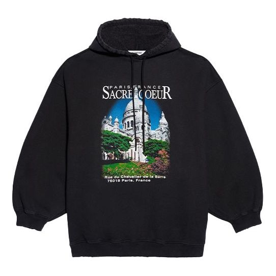 Mikina Balenciaga Balenciaga Classic Sacre Coeur Loose Hoodie Čierna | 641529TJVH91000