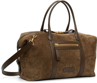 Cestovná taška Tom Ford Tom Ford Buckley Suede Holdall Duffle Bag Hnedá | H0618-LCL323G, 1