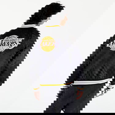 Bomber bunda New Era LA Lakers NBA Applique Satin Bomber Jacket UNISEX Black/ True Purple Čierna | 60435452, 3