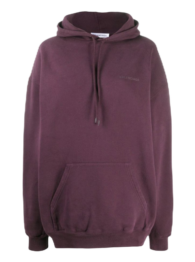 Mikina Balenciaga Oversized Logo Print Hoodie Fialová | 578135TJVA85865