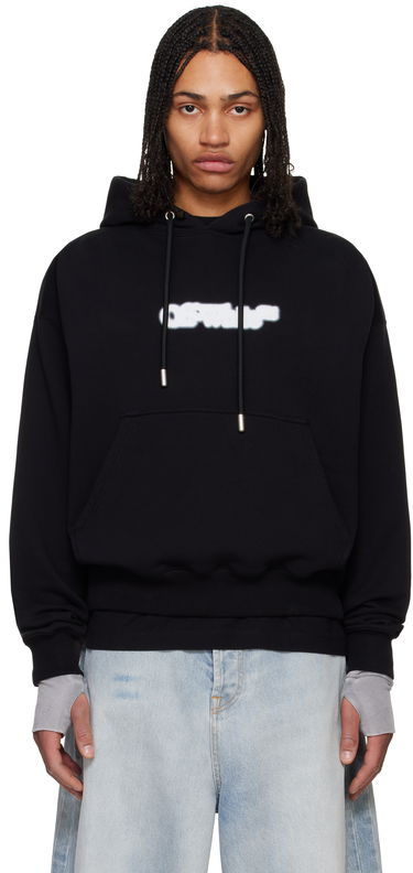 Mikina Off-White Off-White Spray Arrow Skate Hoodie Čierna | OMBB085S25FLE00I1001, 0