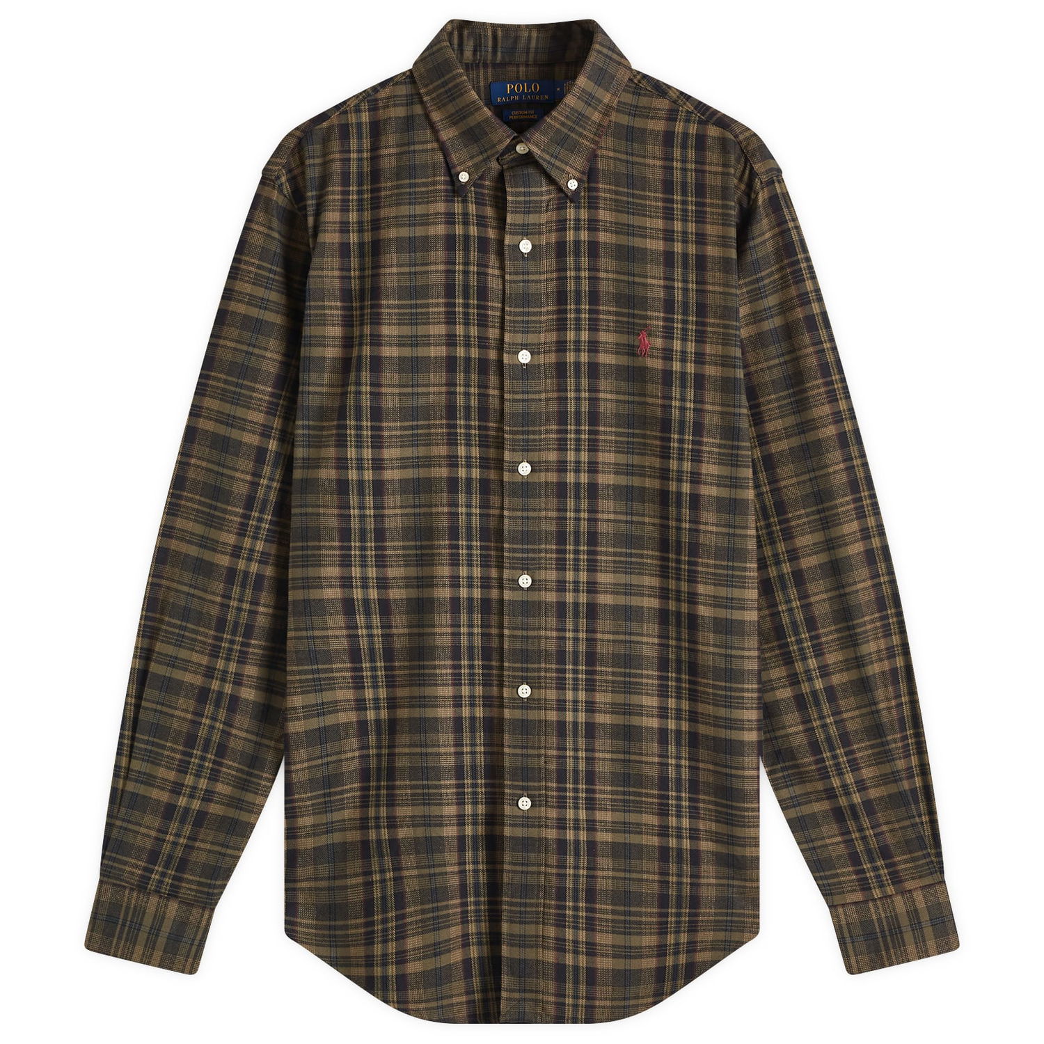 Košeľa Polo by Ralph Lauren Ralph Lauren Men's Custom Brushed Twill Plaid Sport Shirt, Size Large Hnedá | 710960607002, 1
