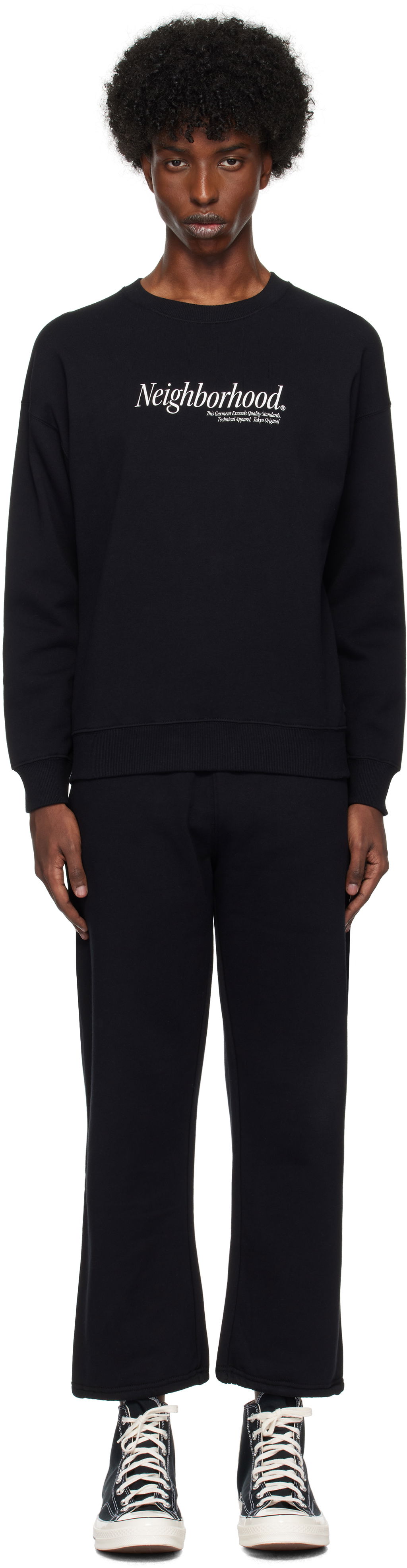 Súprava Neighborhood Home Sweatshirt & Sweatpants Set Čierna | 242QTNH-CSM01, 0