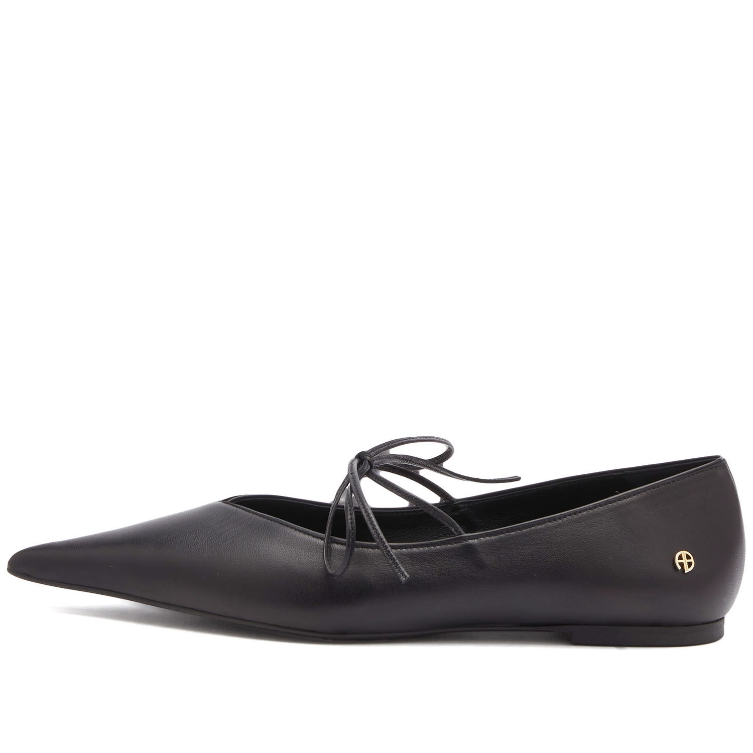 Tenisky a topánky Anine Bing Nikki Black Leather Flats Čierna | A-14-0201-000, 1