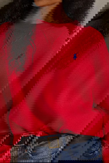 Mikina Polo by Ralph Lauren Plain Crew Neck Sweatshirt Červená | 211971697, 3