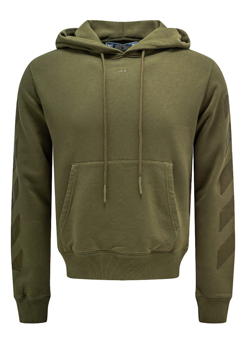 Mikina Off-White Slim Fit Hoodie Zelené | OMBB034F21FLE0045555, 0