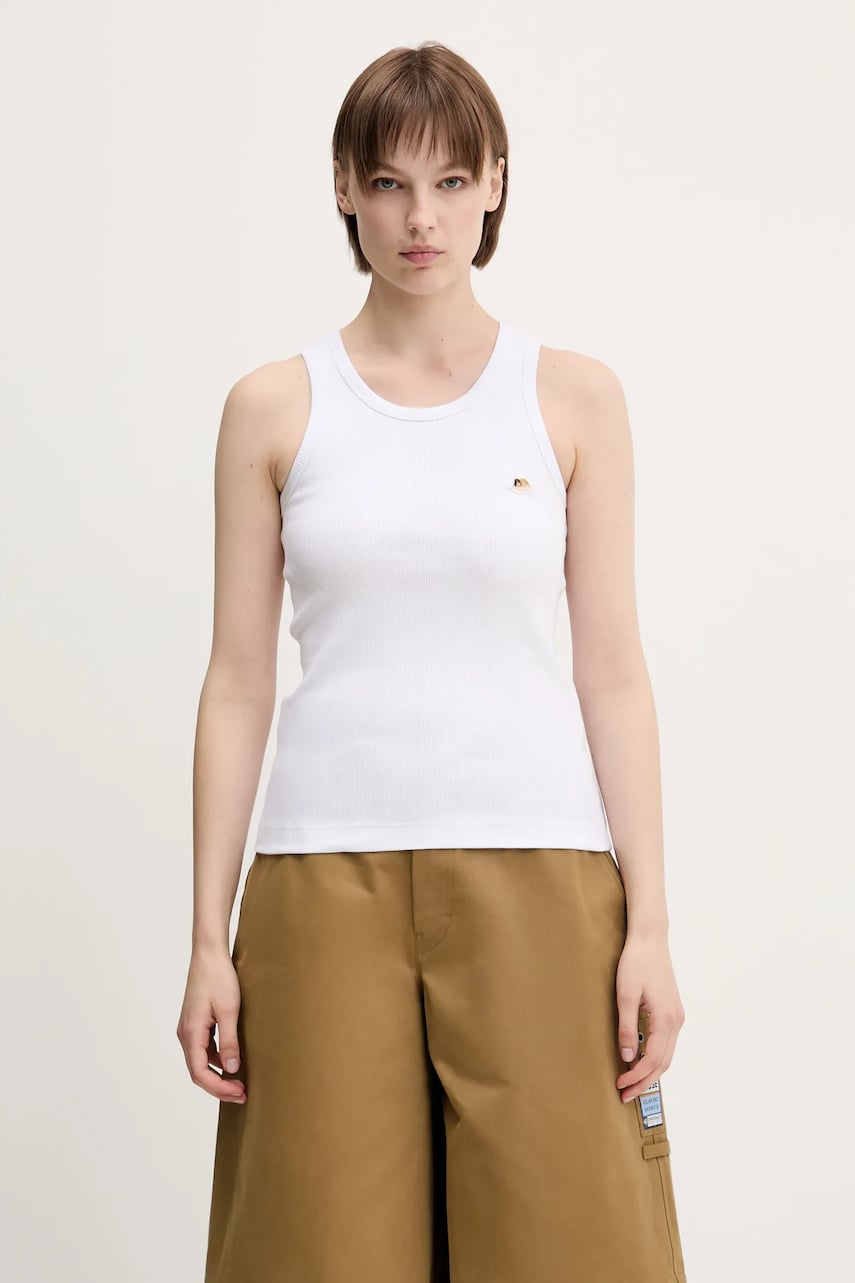 Tielko Fiorucci Fiorucci Angel Patch Ribbed Tank Top Biela | W02SPTTA324CJ01WH01, 0