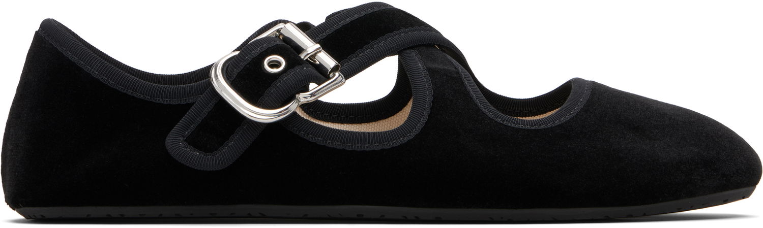 Tenisky a topánky Alaïa ALAÏA Criss Cross Velvet Ballerina Flats Čierna | AA3A046TK059, 0