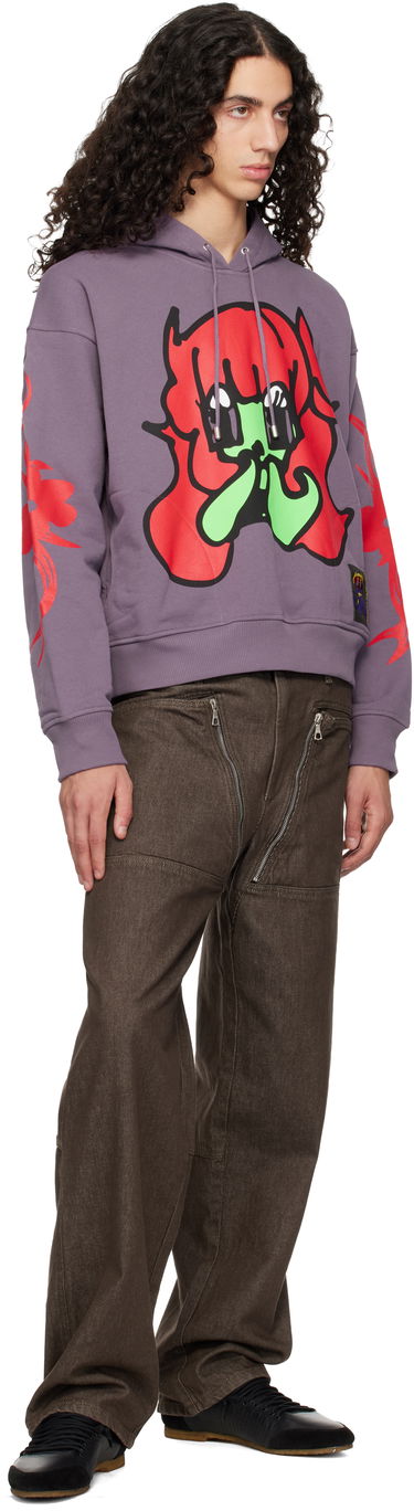 Mikina Chopova Lowena Bashful Graphic Pullover Hoodie with Sleeve Print Fialová | 5269, 3