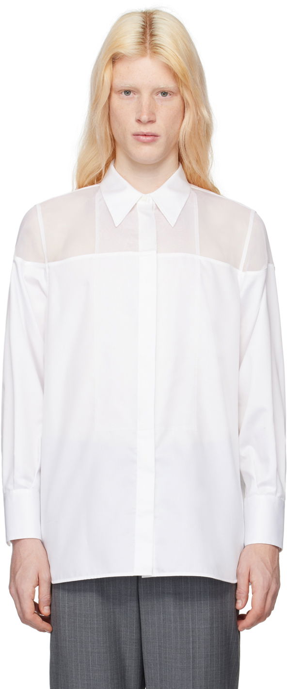 Košeľa Helmut Lang Sheer Yoke Shirt Biela | N09HW504, 0