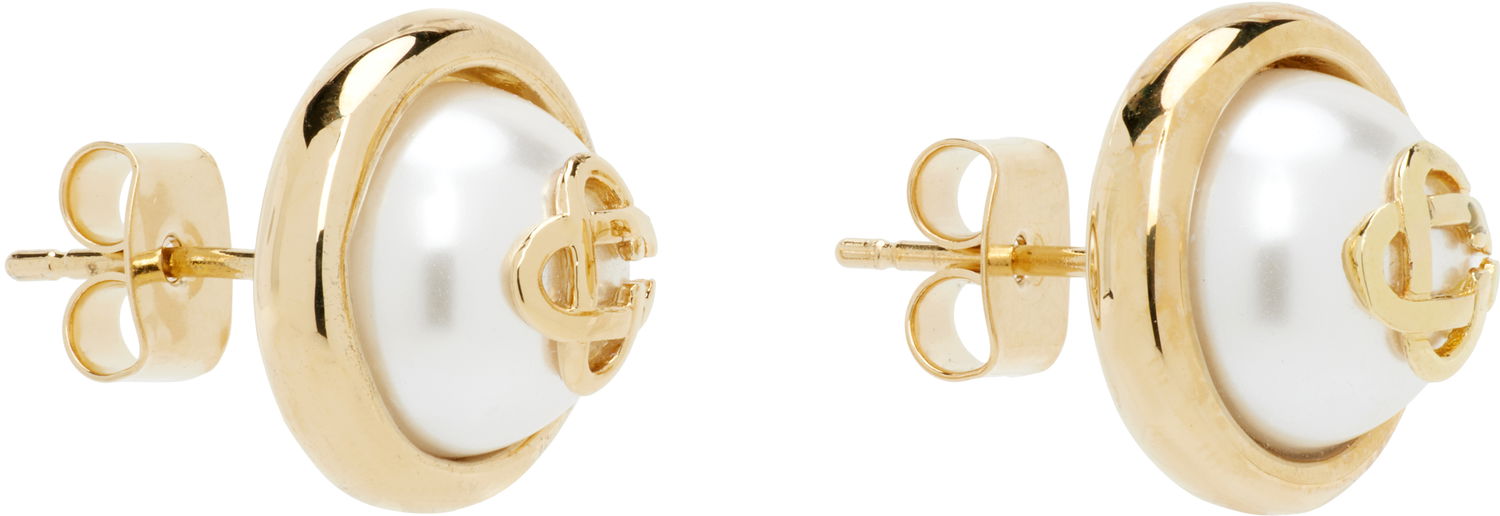 Náušnice Casablanca Casablanca Pearl Logo Stud Earrings Žltá | APF25-JW-094-01, 1