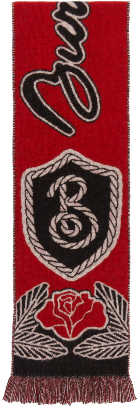Oblečenie Burberry Red B Shield Wool Cashmere Scarf Červená | 8097030, 0