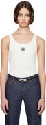 Tory Burch Cotton Scoop Tank Top with Metal Logo