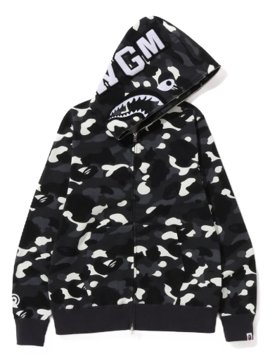 Mikina BAPE City Camo Shark Full Zip Hoodie Čierna | 1J20-115-002