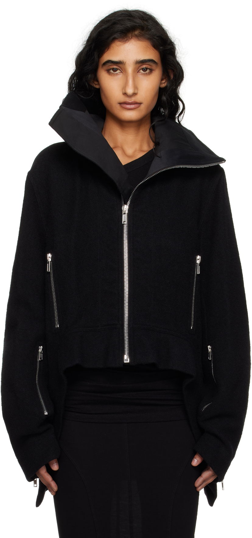 Bunda Rick Owens Rick Owens Concordians Exploder Cropped Jacket Čierna | RP02E4722 WBD