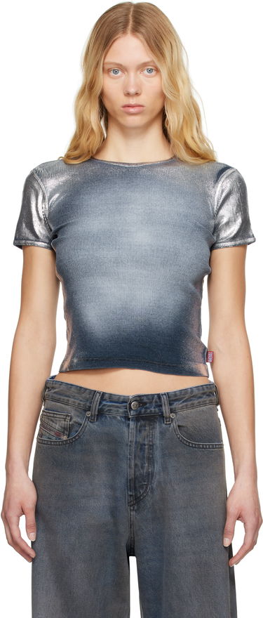 Crop Top Diesel Diesel Metallic Cropped T-Shirt Šedá | A16771 0NJBH, 0
