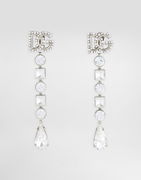 Dolce & Gabbana Rhinestone DG Logo Drop Earrings