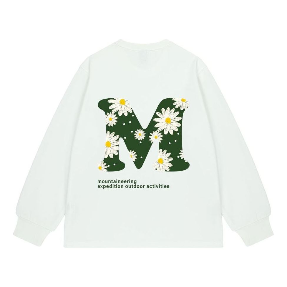 Tričko Mizuno Mizuno Casual Long Sleeve T-Shirt with Floral 'M' Print Biela | A2CA2A79, 0