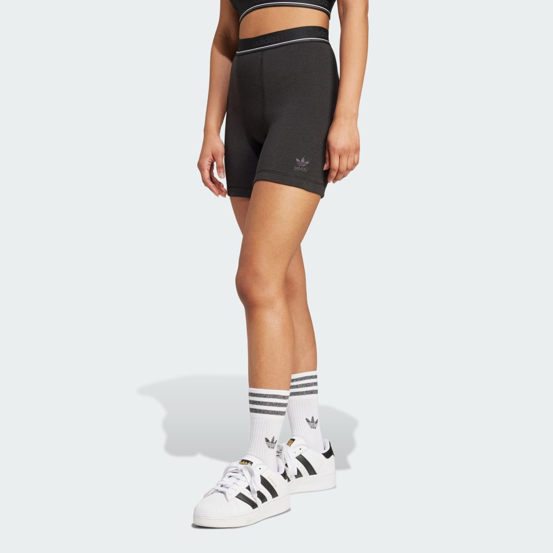 Šortky adidas Performance Women's High-Waisted Waffle Shorts Čierna | IW5486, 0