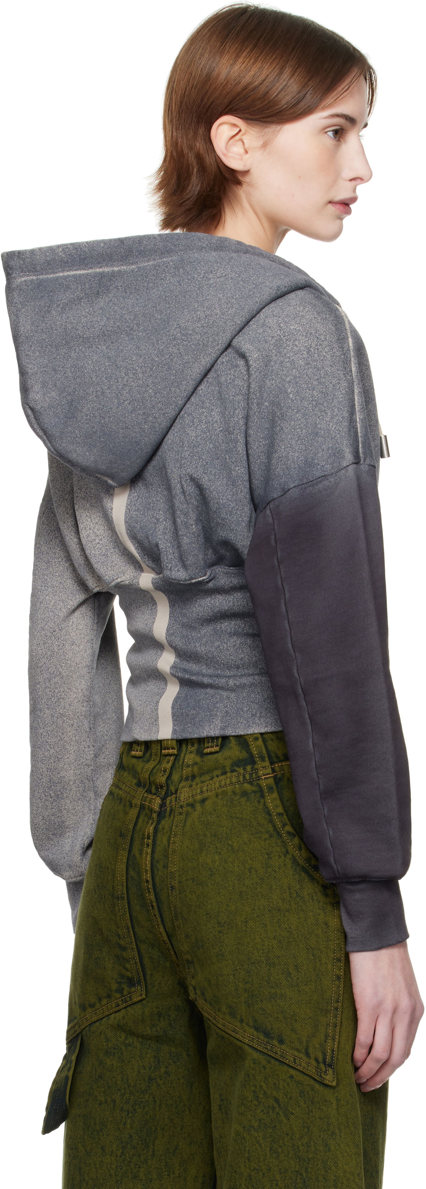 Eckhaus Latta Snatched Zip-Up Hoodie
