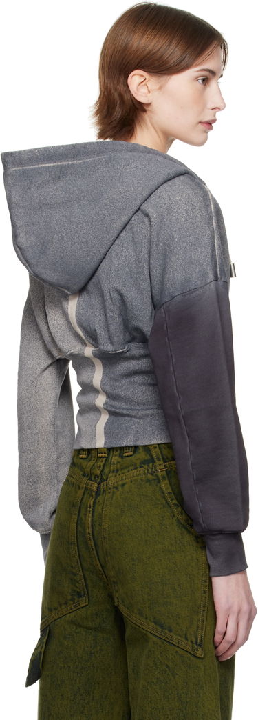 Mikina Eckhaus Latta Eckhaus Latta Snatched Zip-Up Hoodie Šedá | 4000-EL-PS25-S -, 2