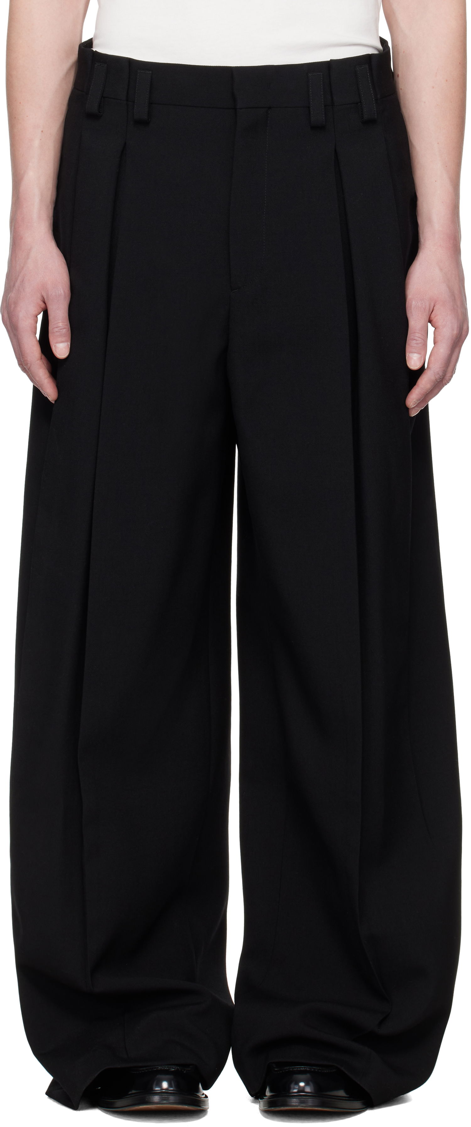 Nohavice Jil Sander Jil Sander Wool Pleated Trousers Čierna | J21KA0265_J40160, 0