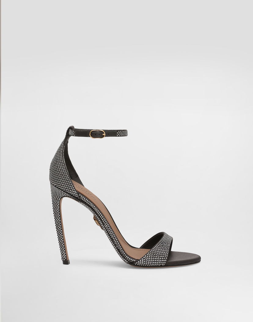 Tenisky a topánky Dolce & Gabbana Dolce & Gabbana Silk Satin Rhinestone Sandals 40 Čierna | CR1912AJ5678K735