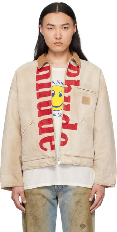 Bunda Rhude Rhude Logo Workwear Jacket Béžová | RHSS25JA01456, 0