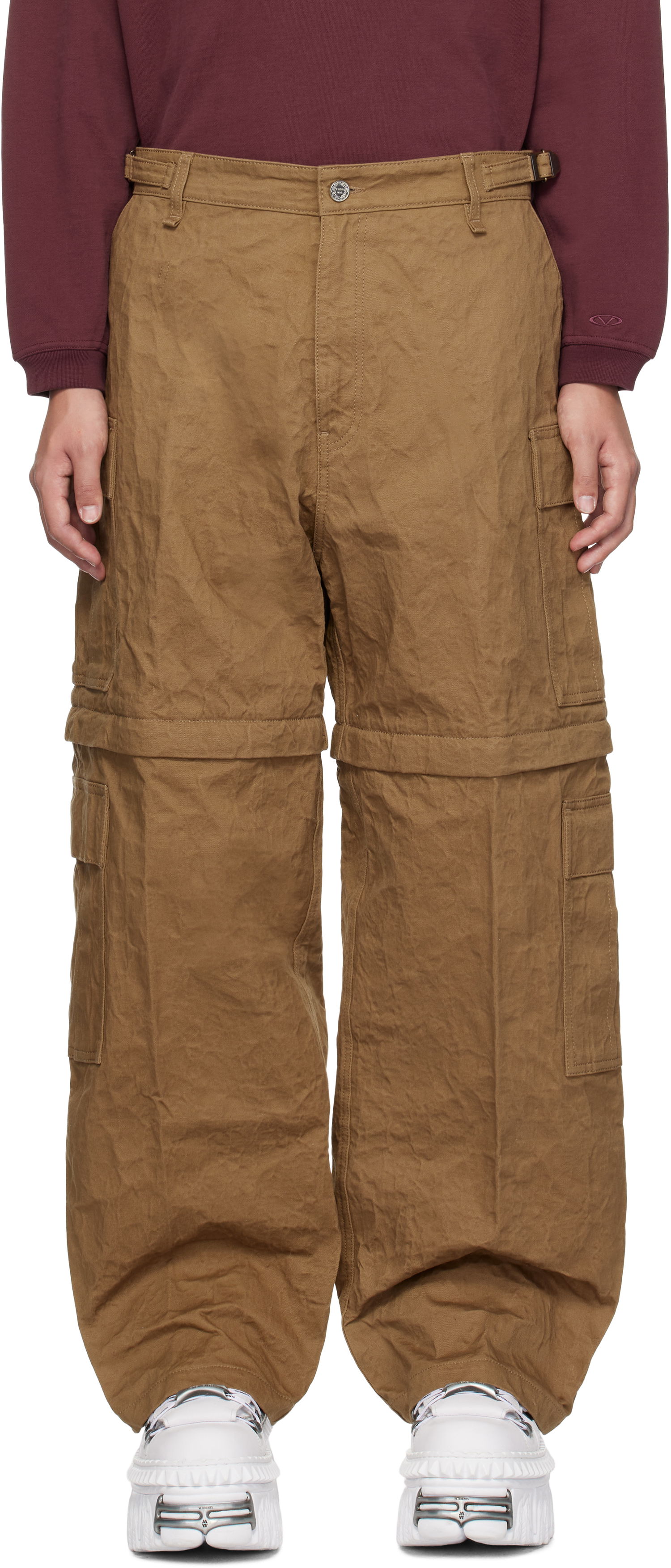 Cargo nohavice VETEMENTS Vetements Wrinkled Cargo Pants Hnedá | UA66PA100S, 0