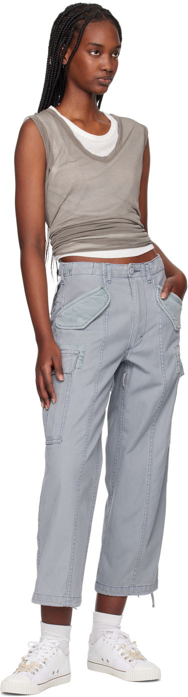 Cargo nohavice R13 R13 Cropped Cargo Pants Šedá | R13WD320-D279A, 3