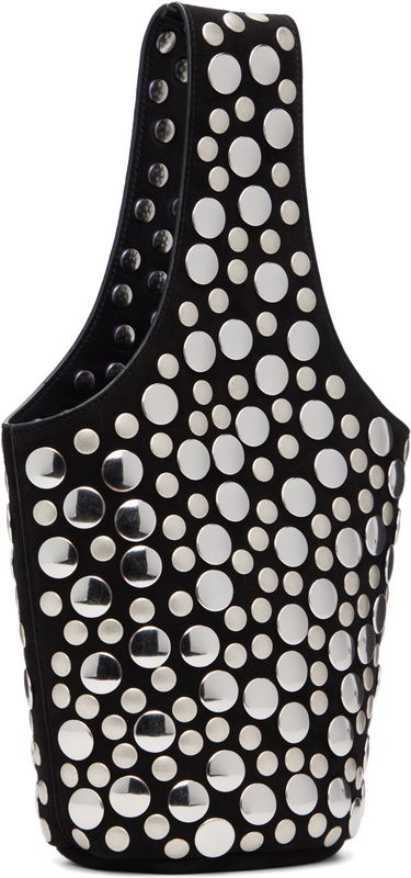 Tote bag Khaite KHAITE Livia Studded Suede Tote Čierna | H2031-849, 2