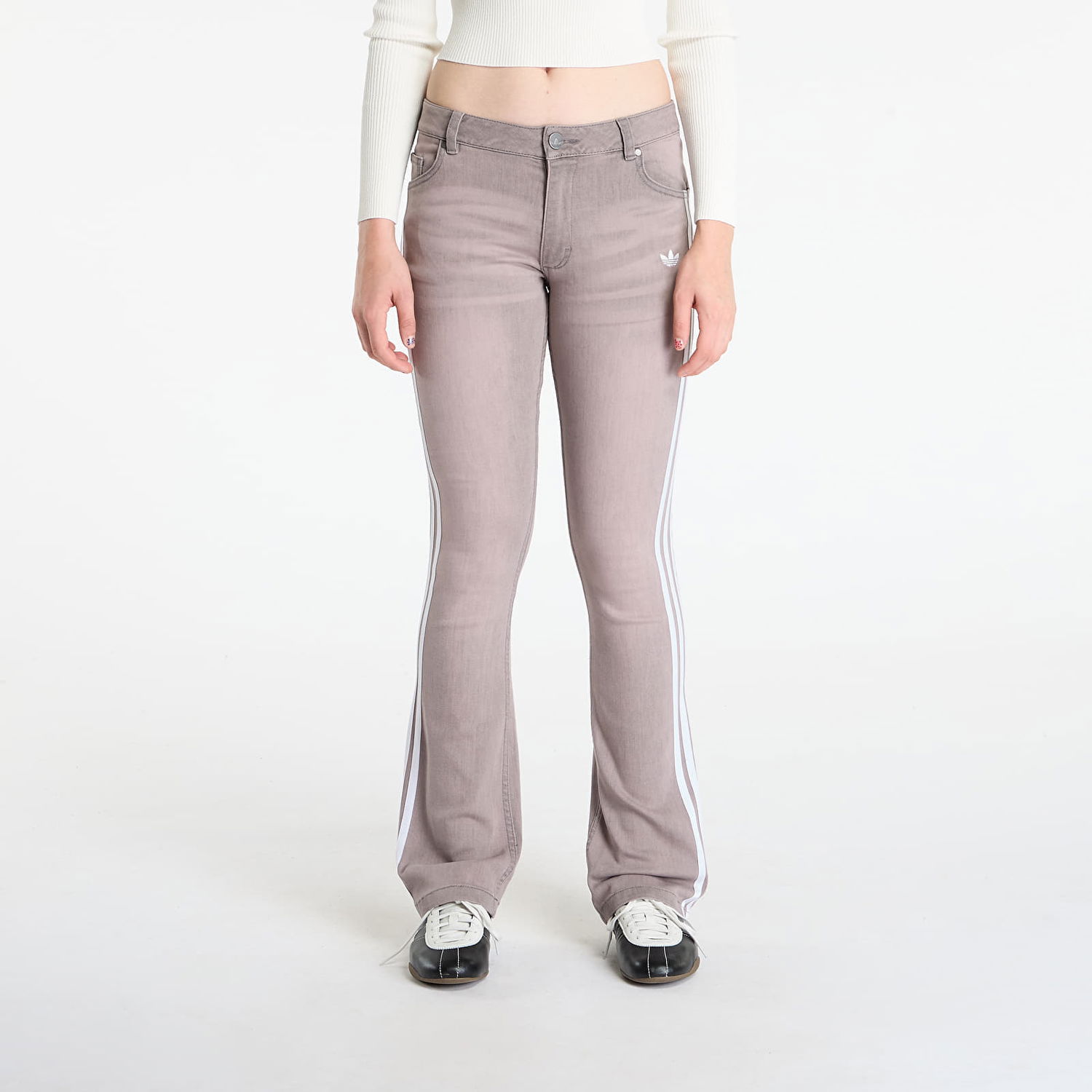 Džínsy adidas Originals Adilenium Season 4 Teamgeist Slim Flared Denim Pants Šedá | KE9803, 0