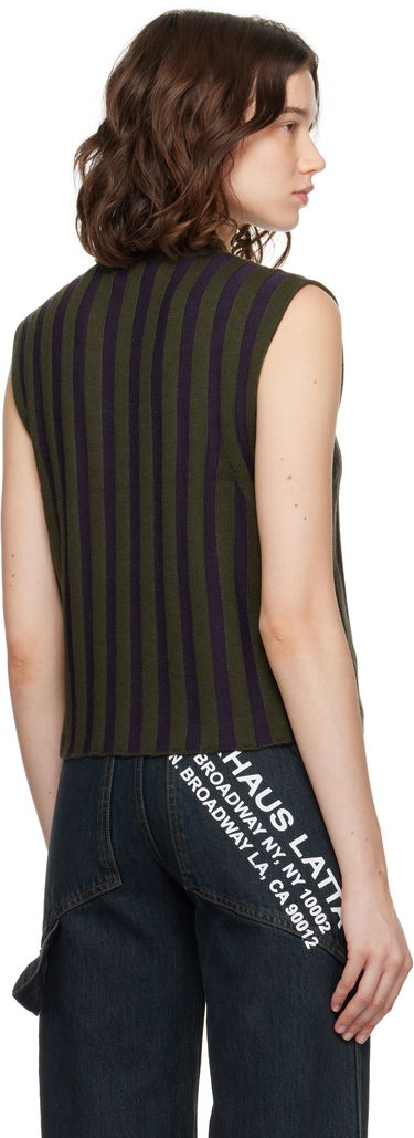 Tielko Eckhaus Latta Eckhaus Latta Striped Sleeveless Top Zelené | 8025-EL-PF25-M -, 2