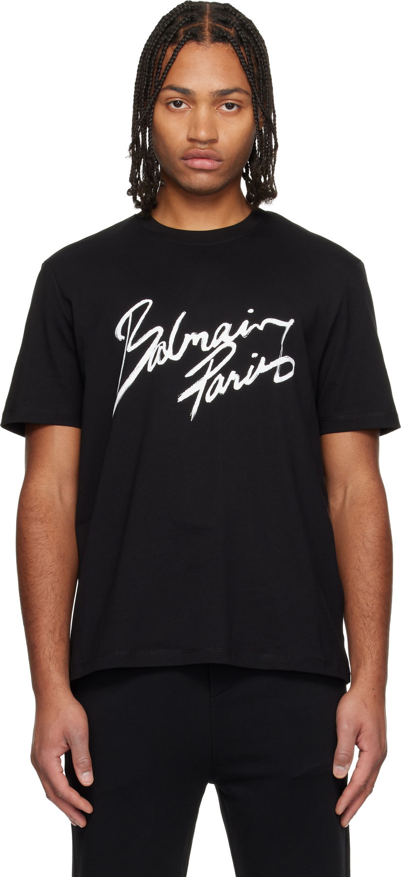 Tričko Balmain 'Balmain Paris' Writing T-shirt Čierna | FH2EG000BD27