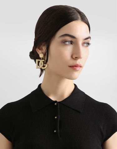 Polo tričko Dolce & Gabbana Dolce & Gabbana Women's Ribbed Viscose Polo Shirt Čierna | FXZ18TJFMHGN0000, 3